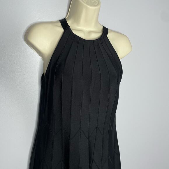 CAROLINA HERRERA Pleated Stretch-knit Midi Dress Fit Flare Elegant Minimalist L - Picture 6 of 16